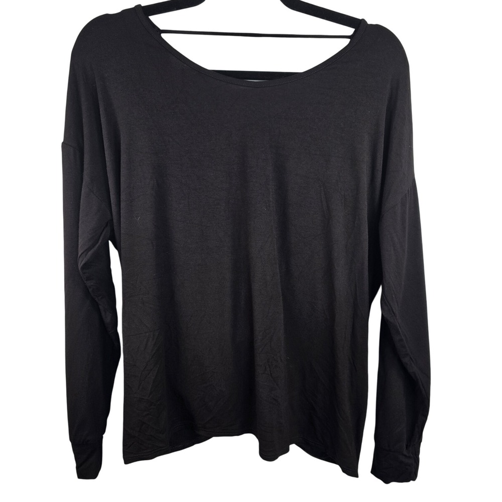 Half & Half Open Back Long-sleeved Top Women's Medium Rayon Boutique Brand